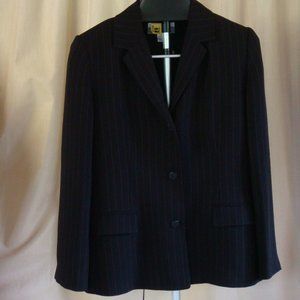 Casual Corner Black Pinstripe Jacket